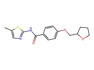 N-(5-methyl-1,3-thiazol-2-yl)-4-(oxolan-2-ylmethoxy)benzamide structure