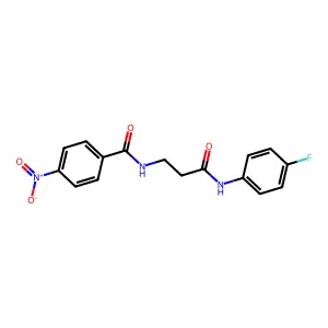 N-[3-(4-fluoroanilino)-3-oxopropyl]-4-nitrobenzamide structure