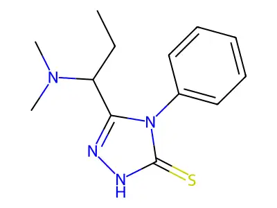 5-[1-(dimethylamino)propyl]-4-phenyl-4H-1,2,4-triazole-3-thiol structure