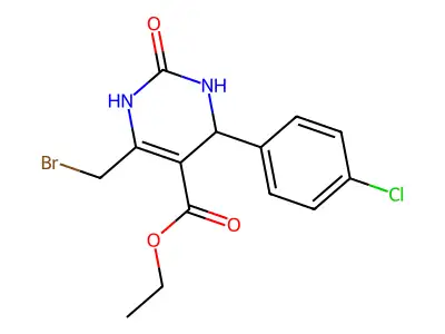ethyl 6-(bromomethyl)-4-(4-chlorophenyl)-2-oxo-1,2,3,4-tetrahydropyrimidine-5-carboxylate structure