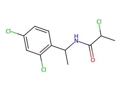 2-chloro-N-(1-(2,4-dichlorophenyl)ethyl)propanamide structure