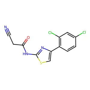 2-cyano-N-[4-(2,4-dichlorophenyl)-1,3-thiazol-2-yl]acetamide structure