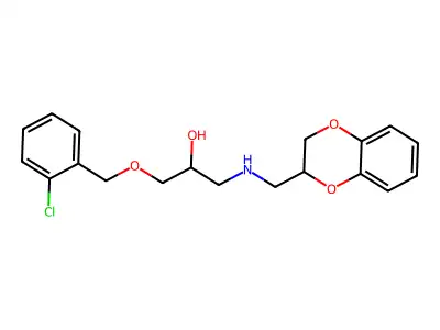 1-(2-chlorobenzyloxy)-3-((2,3-dihydrobenzo[b][1,4]dioxin-2-yl)methylamino)propan-2-ol structure