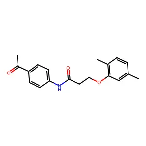 N-(4-acetylphenyl)-3-(2,5-dimethylphenoxy)propanamide structure