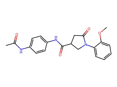 N-(4-acetamidophenyl)-1-(2-methoxyphenyl)-5-oxopyrrolidine-3-carboxamide structure