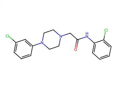 N-(2-chlorophenyl)-2-[4-(3-chlorophenyl)piperazin-1-yl]acetamide structure