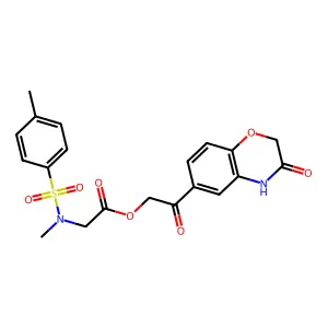 [2-oxo-2-(3-oxo-4H-1,4-benzoxazin-6-yl)ethyl] 2-[methyl-(4-methylphenyl)sulfonylamino]acetate structure