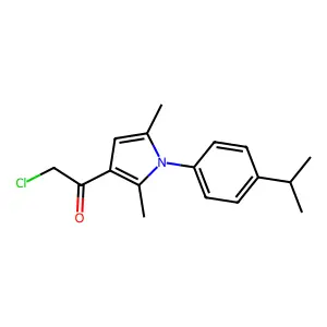 2-chloro-1-(2,5-dimethyl-1-(4-(propan-2-yl)phenyl)-1H-pyrrol-3-yl)ethan-1-one structure