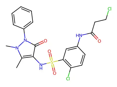 3-Chloro-N-[4-chloro-3-[[(2,3-dihydro-1,5-dimethyl-3-oxo-2-phenyl-1H-pyrazol-4-yl)amino]sulfonyl]phenyl]propanamide structure