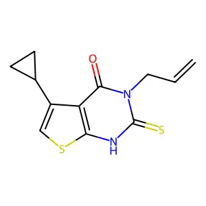5-cyclopropyl-3-(prop-2-en-1-yl)-2-sulfanyl-3H,4H-thieno[2,3-d]pyrimidin-4-one structure
