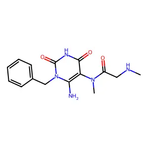 N-(6-amino-1-benzyl-2,4-dioxo-1,2,3,4-tetrahydropyrimidin-5-yl)-N-methyl-2-(methylamino)acetamide structure