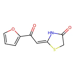 2-[2-(Furan-2-yl)-2-oxoethylidene]-1,3-thiazolidin-4-one structure