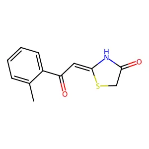 2-(2-(2-Methylphenyl)-2-oxoethylidene)-1,3-thiazolidin-4-one structure