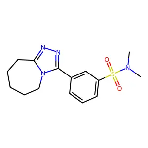 N,N-dimethyl-3-{5H,6H,7H,8H,9H-[1,2,4]triazolo[4,3-a]azepin-3-yl}benzene-1-sulfonamide structure