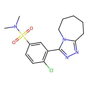 4-chloro-N,N-dimethyl-3-{5H,6H,7H,8H,9H-[1,2,4]triazolo[4,3-a]azepin-3-yl}benzene-1-sulfonamide structure