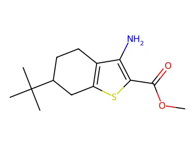 Methyl 3-amino-6-tert-butyl-4,5,6,7-tetrahydro-1-benzothiophene-2-carboxylate structure