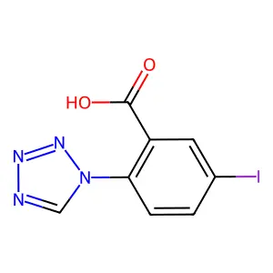 5-iodo-2-(1H-1,2,3,4-tetrazol-1-yl)benzoic acid structure