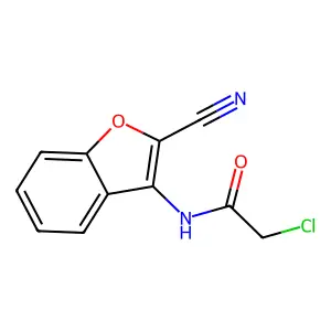 2-Chloro-N-(2-cyano-3-benzofuranyl)acetamide structure