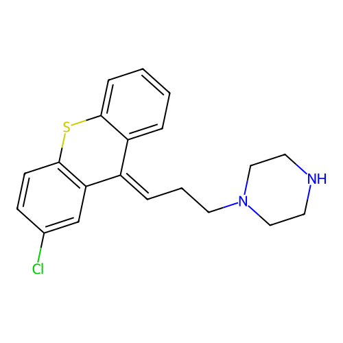 Piperazine, 1-(3-(2-chloro-9H-thioxanthen-9-ylidene)propyl)-, (E)- structure