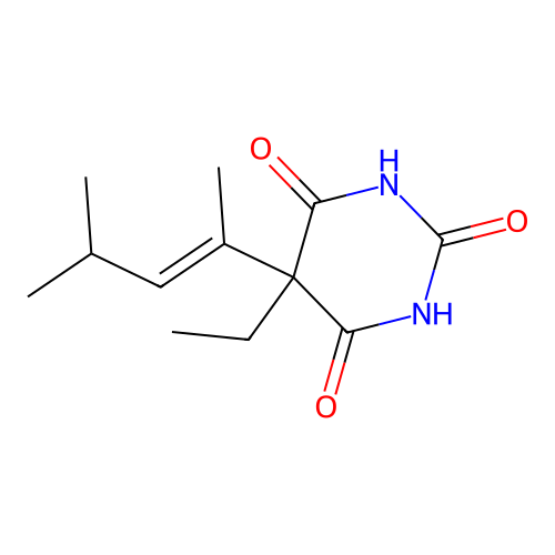 5-Ethyl-5-(1,3-dimethyl-1-butenyl)barbituric acid structure