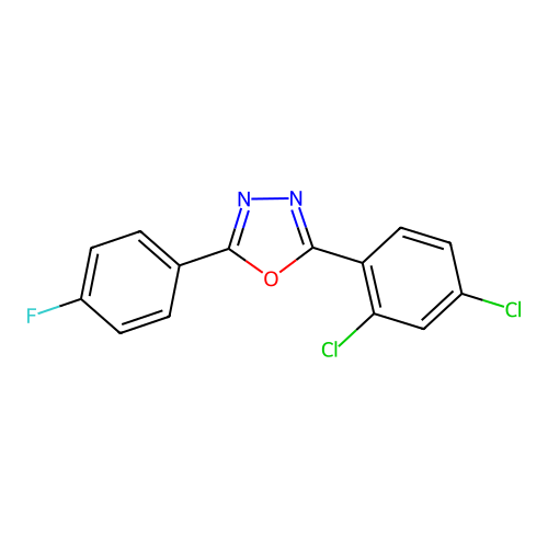 2-(2,4-Dichlorophenyl)-5-(4-fluorophenyl)-1,3,4-oxadiazole structure