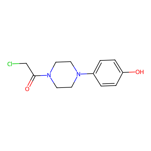 2-Chloro-1-(4-(4-hydroxyphenyl)piperazin-1-yl)ethanone structure