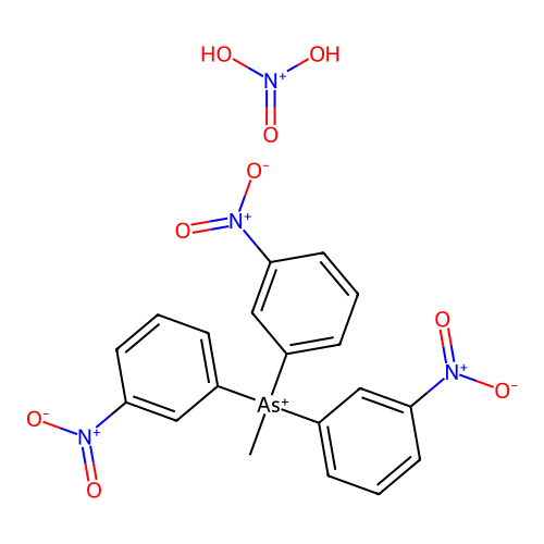 Dihydroxy(oxo)azanium;methyl-tris(3-nitrophenyl)arsanium structure