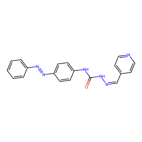 1-(4-phenyldiazenylphenyl)-3-[(Z)-pyridin-4-ylmethylideneamino]urea structure