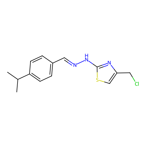 4-(Chloromethyl)-2-(2-{[4-(propan-2-yl)phenyl]methylidene}hydrazin-1-yl)-1,3-thiazole structure