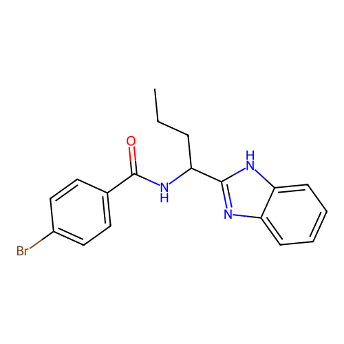 N-[1-(1H-benzimidazol-2-yl)butyl]-4-bromobenzamide structure