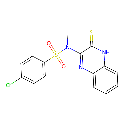 4-chloro-N-methyl-N-(3-sulfanylquinoxalin-2-yl)benzenesulfonamide structure