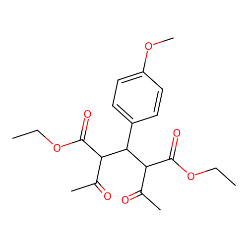 Diethyl 2,4-diacetyl-3-(4-methoxyphenyl)pentanedioate structure