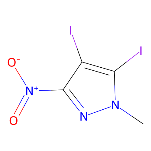 4,5-diiodo-1-methyl-3-nitro-1H-pyrazole structure