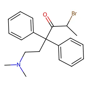 2-Bromo-6-(dimethylamino)-4,4-diphenylhexan-3-one structure