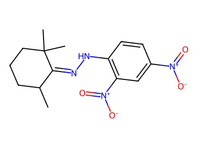 2,4-dinitro-N-[(2,2,6-trimethylcyclohexylidene)amino]aniline structure