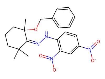2,4-dinitro-N-[(2,2,6-trimethyl-6-phenylmethoxycyclohexylidene)amino]aniline structure