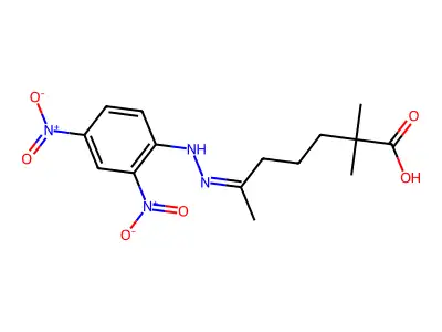6-[(2,4-Dinitrophenyl)hydrazinylidene]-2,2-dimethylheptanoic acid structure