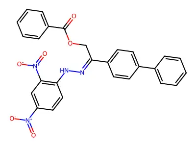 [2-[(2,4-Dinitrophenyl)hydrazinylidene]-2-(4-phenylphenyl)ethyl] benzoate structure
