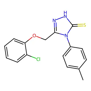 3-[(2-chlorophenoxy)methyl]-4-(4-methylphenyl)-1H-1,2,4-triazole-5-thione structure
