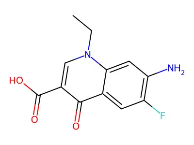 3-Quinolinecarboxylic acid, 7-amino-1-ethyl-6-fluoro-1,4-dihydro-4-oxo- structure