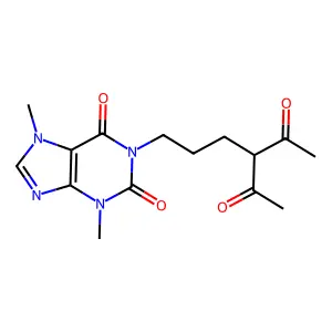 1-(4-Acetyl-5-oxohexyl)-3,7-dimethyl-3,7-dihydro-1H-purine-2,6-dione structure