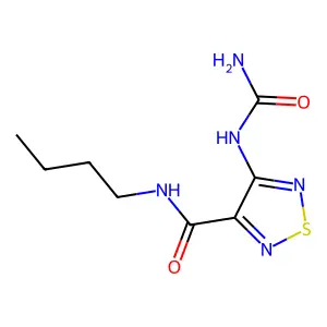 N-butyl-4-(carbamoylamino)-1,2,5-thiadiazole-3-carboxamide structure