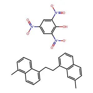1-Methyl-5-[2-(7-methylnaphthalen-1-yl)ethyl]naphthalene;2,4,6-trinitrophenol structure