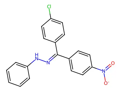 N-[[(4-chlorophenyl)-(4-nitrophenyl)methylidene]amino]aniline structure