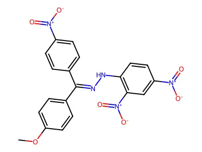 N-[[(4-methoxyphenyl)-(4-nitrophenyl)methylidene]amino]-2,4-dinitroaniline structure