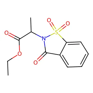 Ethyl 2-(1,1,3-trioxo-1,2-benzothiazol-2-yl)propanoate structure