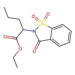 Ethyl 2-(1,1-dioxido-3-oxo-1,2-benzisothiazol-2(3H)-yl)pentanoate structure