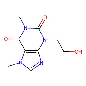 3-(2-hydroxyethyl)-1,7-dimethylpurine-2,6-dione structure