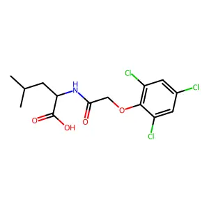 4-Methyl-2-[[2-(2,4,6-trichlorophenoxy)acetyl]amino]pentanoic acid structure