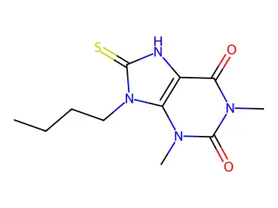 9-butyl-1,3-dimethyl-8-sulfanylidene-7H-purine-2,6-dione structure